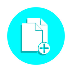 Poster - Sign for adding sheets badge icon. Simple glyph, flat vector of web icons for ui and ux, website or mobile application