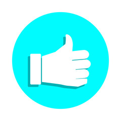 Poster - Hand is excellent badge icon. Simple glyph, flat vector of web icons for ui and ux, website or mobile application