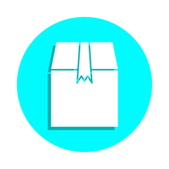 Poster - Box to send badge icon. Simple glyph, flat vector of web icons for ui and ux, website or mobile application