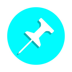 Poster - Pin paper badge icon. Simple glyph, flat vector of web icons for ui and ux, website or mobile application