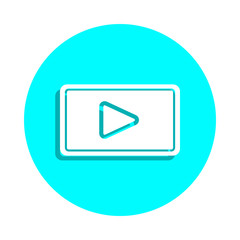 Poster - Media player badge icon. Simple glyph, flat vector of web icons for ui and ux, website or mobile application