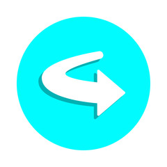 Poster - Back arrow badge icon. Simple glyph, flat vector of web icons for ui and ux, website or mobile application