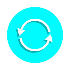 Poster - Circular arrows badge icon. Simple glyph, flat vector of web icons for ui and ux, website or mobile application