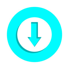 Poster - Download arrow badge icon. Simple glyph, flat vector of web icons for ui and ux, website or mobile application