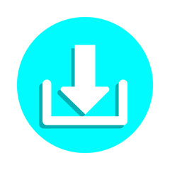 Poster - Download sign badge icon. Simple glyph, flat vector of web icons for ui and ux, website or mobile application