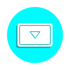 Poster - Down arrow in rectangle badge icon. Simple glyph, flat vector of web icons for ui and ux, website or mobile application