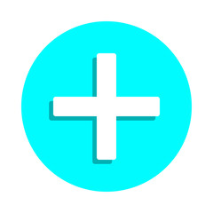Poster - Plus sign badge icon. Simple glyph, flat vector of web icons for ui and ux, website or mobile application