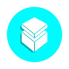 Poster - Box with lid badge icon. Simple glyph, flat vector of web icons for ui and ux, website or mobile application