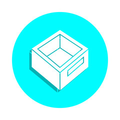 Poster - Document box badge icon. Simple glyph, flat vector of web icons for ui and ux, website or mobile application