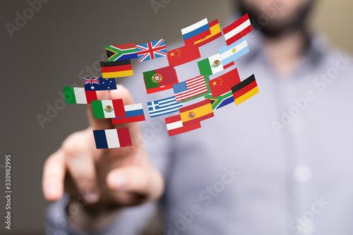Fotografering national flags of different countries.