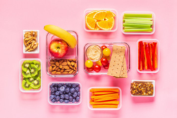 Canvas Print - Healthy snack on a pastel background.