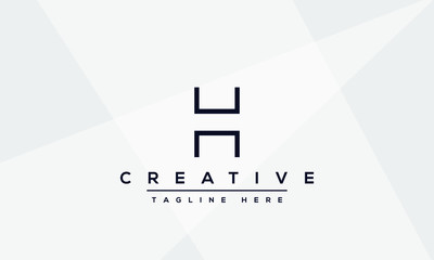 Aufkleber - Modern creative letter H vector logo design. Minimalist H stylish monogram initial based icon.