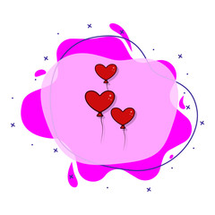 Poster - Love, valentine s day, balloon, heart liquid bacdge icon. Simple color vector of love icons for ui and ux, website or mobile application