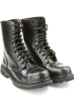 Police Black Leather Boots