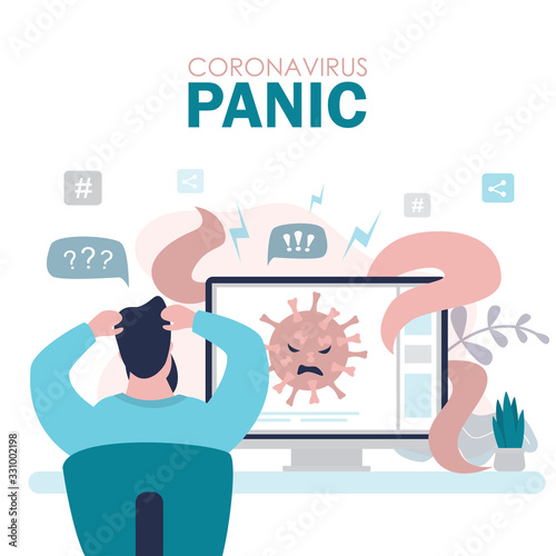 Cuadros en Lienzo Coronavirus panic concept banner