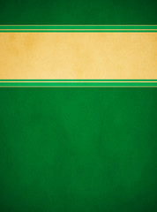Wall Mural - Elegant Rich Green Parchment. Textured Gold Banner with Light Green and Gold Trim.