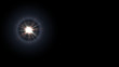Lens flare light burst overlay isolated in black bakcground 