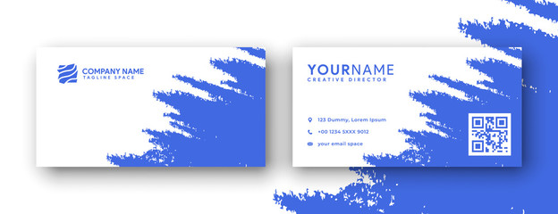 abstract royal blue business card design. business card design with abstract grunge or brush effect