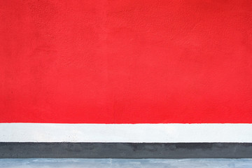 Wall Mural - red wall with white and black stripes