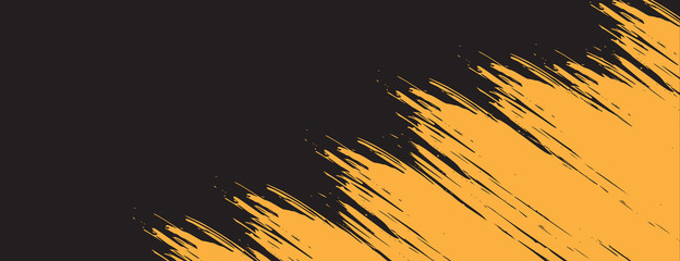 black and yellow background design with grunge or brush . abstract background design