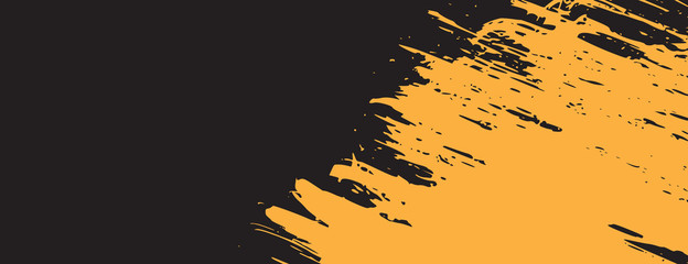 black and yellow background design with grunge or brush . abstract background design