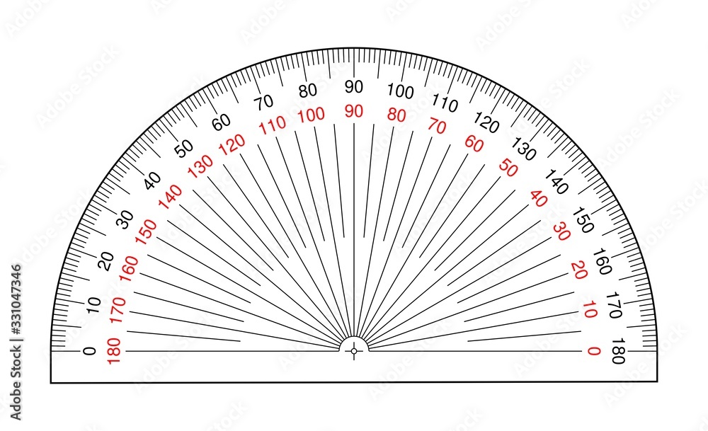 Protractor angles degree measuring tool vector - obrazy, fototapety, plakaty 