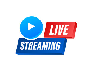 Poster - Live streaming logo, news and TV or online broadcasting. Vector stock illustration