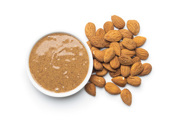 Wall Mural - Almond spread. Almonds and butter.