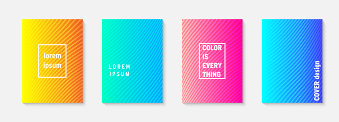 Poster - Set of minimal covers vector design. Colorful gradient. Cool modern gradient background design. Cover layout template. Minimal poster template. Modern abstract vector illustration. Geometric poster.