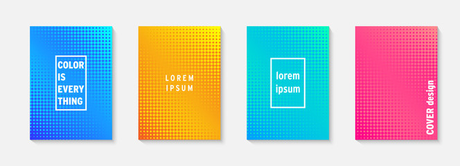 Poster - Set of minimal covers vector design. Colorful gradient. Cool modern gradient background design. Cover layout template. Minimal poster template. Modern abstract vector illustration. Geometric poster.