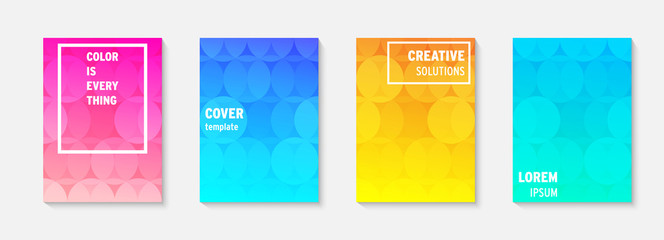 Poster - Set of minimal covers vector design. Colorful gradient. Cool modern gradient background design. Cover layout template. Minimal poster template. Modern abstract vector illustration. Geometric poster.