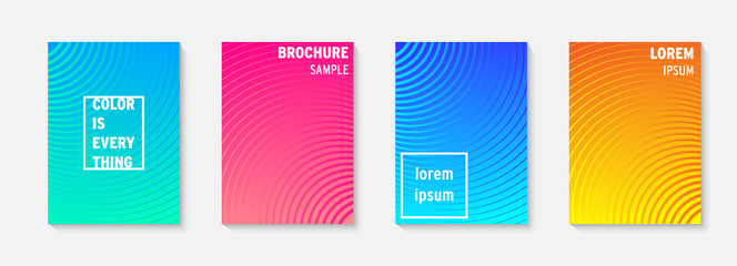 Poster - Set of minimal covers vector design. Colorful gradient. Cool modern gradient background design. Cover layout template. Minimal poster template. Modern abstract vector illustration. Geometric poster.