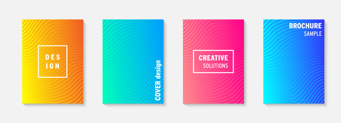 Poster - Set of minimal covers vector design. Colorful gradient. Cool modern gradient background design. Cover layout template. Minimal poster template. Modern abstract vector illustration. Geometric poster.