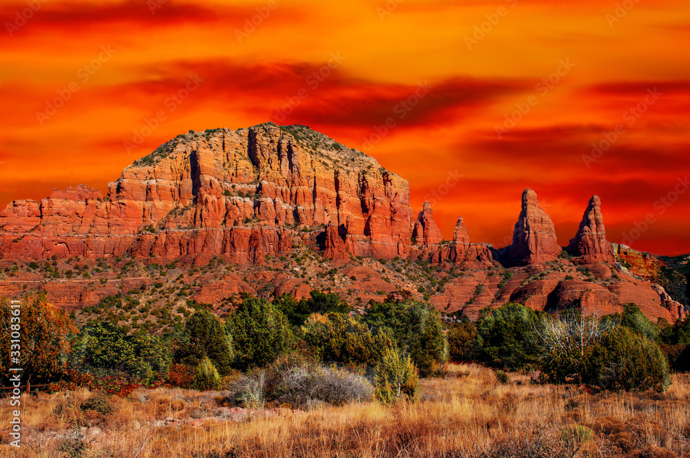 Wall Mural mountain rock Sedona, Arizona, Cathederal mountain