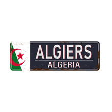 Vector Illustration City ALGIERS Country ALGERIA. Metal Sign Grunge Style.