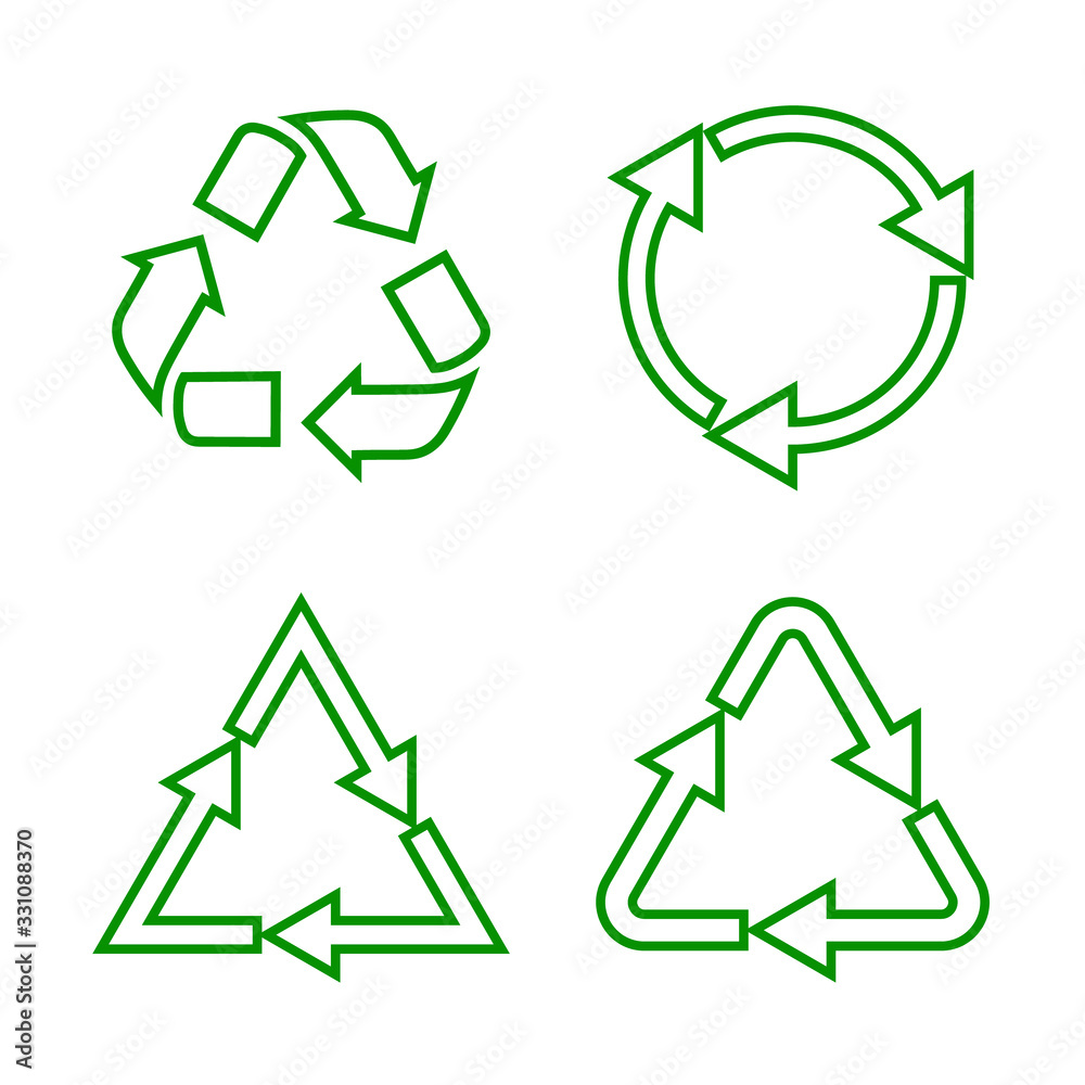Recycle icon set vector isolated on white background. Trendy recycle ...