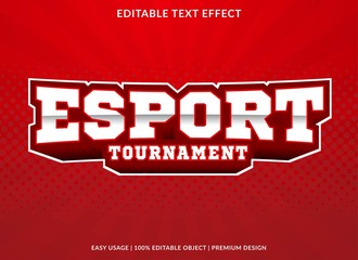 Poster - esport trounament text effect template with 3d style and bold font concept use for brand label and logotype sticker