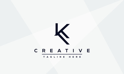 Aufkleber - Abstract Monogram letter K Logo design concept. Minimalist k kk creative initial based Vector icon template. Graphic Alphabet Symbol for Corporate Business Company Identity.