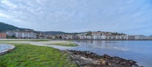 Panoramic Shot Of The City Of Baiona, Spain In Front Of The Water