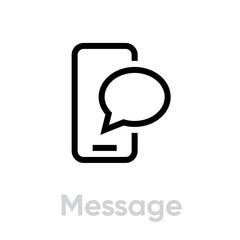 Wall Mural - Message social icon. Editable line vector.