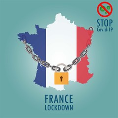 Illustration vector graphic of France Lockdown. Coronavirus outbreak. Prohibited from leaving the france country. vector illustration.