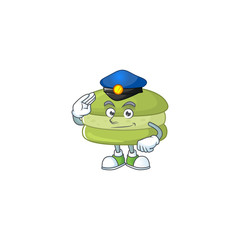 Sticker - A cartoon of coconut macarons dressed as a Police officer