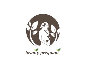 Wall Mural - beauty pregnant women vector icon