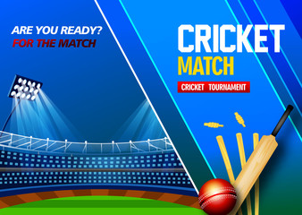 illustration of Cricket live with ball for Cricket Championship cricket sports background - Vector