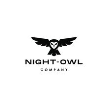 Owl Logo Icon Vector Illustration Clip Art Isolated On White Background