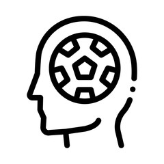 Poster - Instead of Brain - Football Icon Vector. Outline Instead of Brain - Football Sign. Isolated Contour Symbol Illustration