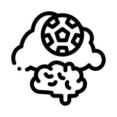 Aufkleber - Thoughts about Football Icon Vector. Outline Thoughts about Football Sign. Isolated Contour Symbol Illustration