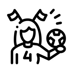 Aufkleber - Woman Football Cheerleader Icon Vector. Outline Woman Football Cheerleader Sign. Isolated Contour Symbol Illustration