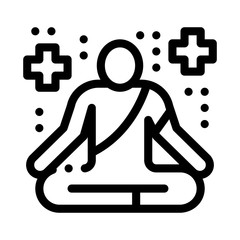 Wall Mural - Yoga Men for Healing Icon Vector. Outline Yoga Men for Healing Sign. Isolated Contour Symbol Illustration