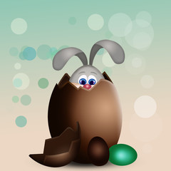 Sticker - bunny in the chocolate egg